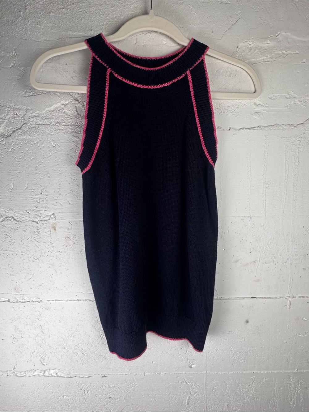 Boden Saffron Crochet Racer Tank halter neck knit top US 6 UK 10 linen Cotton